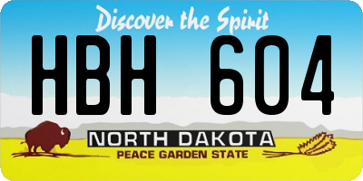 ND license plate HBH604