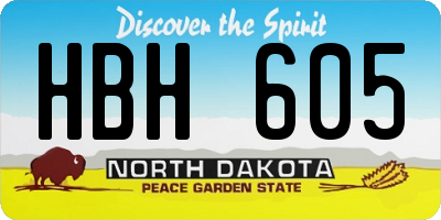 ND license plate HBH605