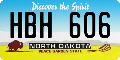 ND license plate HBH606