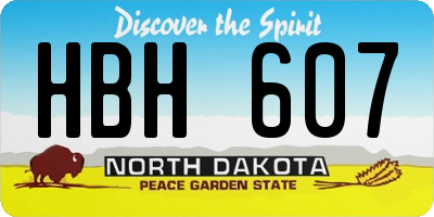ND license plate HBH607