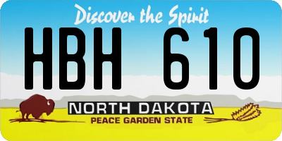 ND license plate HBH610