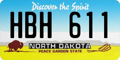 ND license plate HBH611