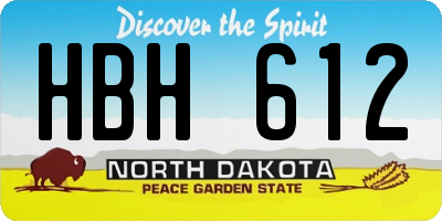 ND license plate HBH612