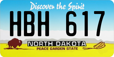 ND license plate HBH617