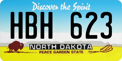 ND license plate HBH623