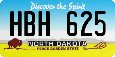 ND license plate HBH625