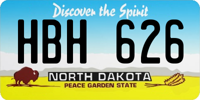 ND license plate HBH626