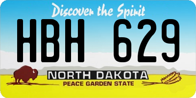 ND license plate HBH629