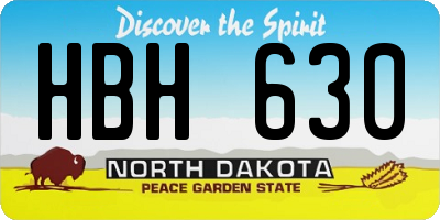 ND license plate HBH630