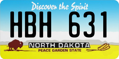 ND license plate HBH631