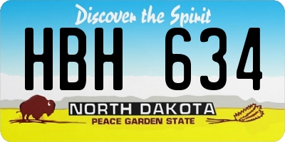 ND license plate HBH634