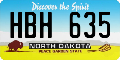 ND license plate HBH635