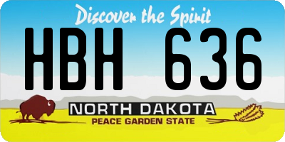 ND license plate HBH636
