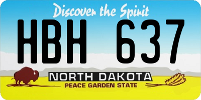 ND license plate HBH637