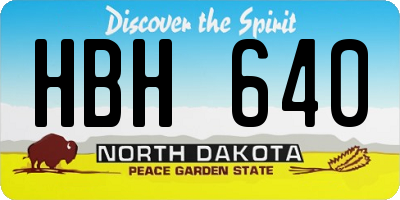 ND license plate HBH640