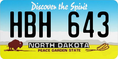 ND license plate HBH643