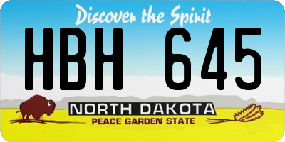 ND license plate HBH645