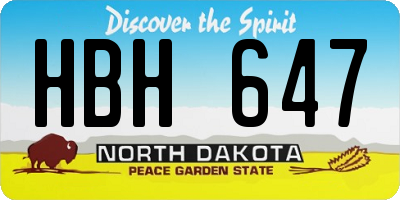ND license plate HBH647