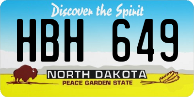 ND license plate HBH649