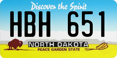 ND license plate HBH651