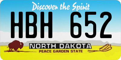 ND license plate HBH652
