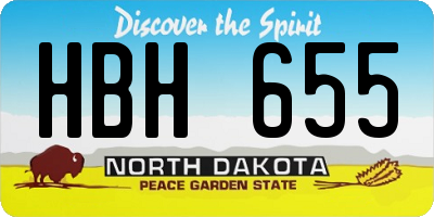 ND license plate HBH655
