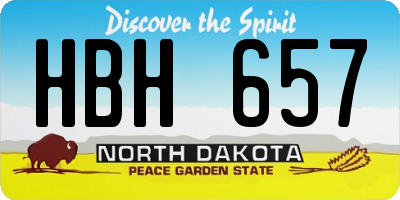 ND license plate HBH657