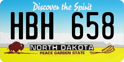 ND license plate HBH658