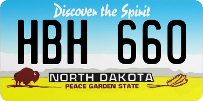 ND license plate HBH660