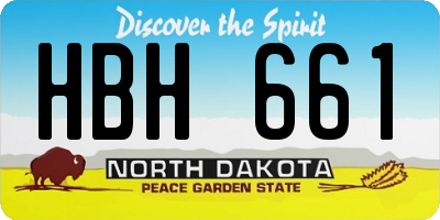 ND license plate HBH661