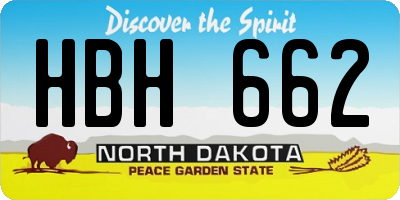 ND license plate HBH662
