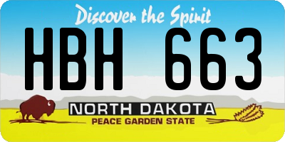 ND license plate HBH663
