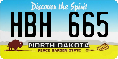 ND license plate HBH665