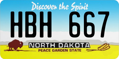 ND license plate HBH667