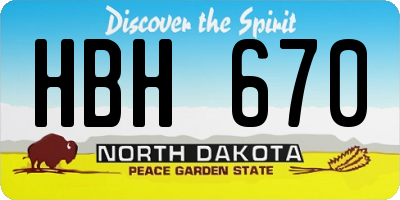 ND license plate HBH670