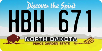 ND license plate HBH671