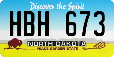 ND license plate HBH673