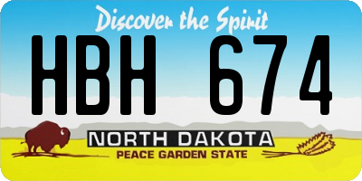 ND license plate HBH674