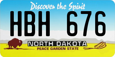 ND license plate HBH676