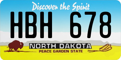 ND license plate HBH678