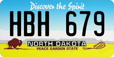ND license plate HBH679