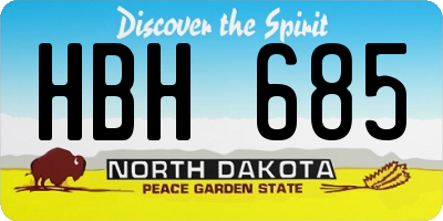 ND license plate HBH685