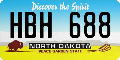 ND license plate HBH688