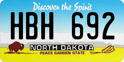 ND license plate HBH692