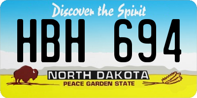 ND license plate HBH694