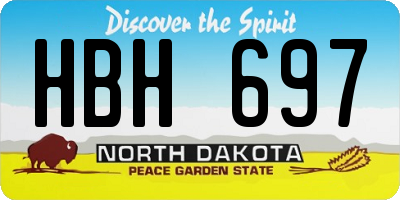 ND license plate HBH697