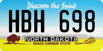 ND license plate HBH698