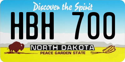 ND license plate HBH700