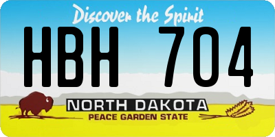 ND license plate HBH704