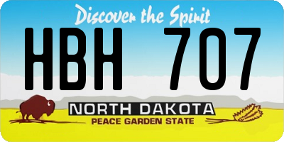ND license plate HBH707